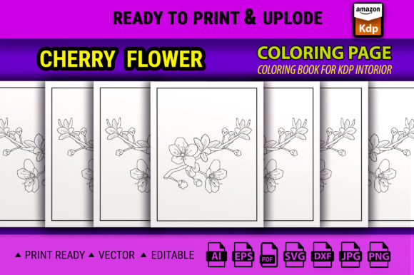 Cherry Flower Coloring Page