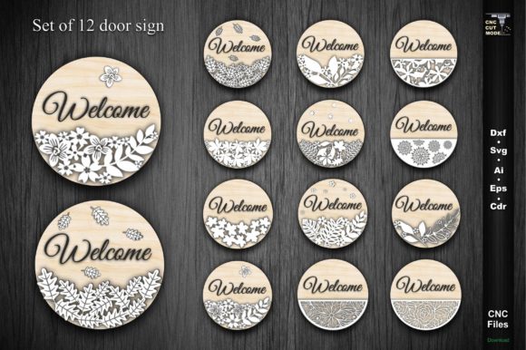 Floral Door Sign Graphics for Crafts