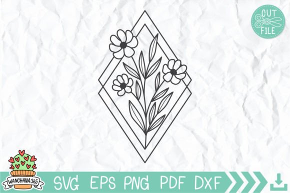 Flower Diamond Bouquet Graphics for Crafts