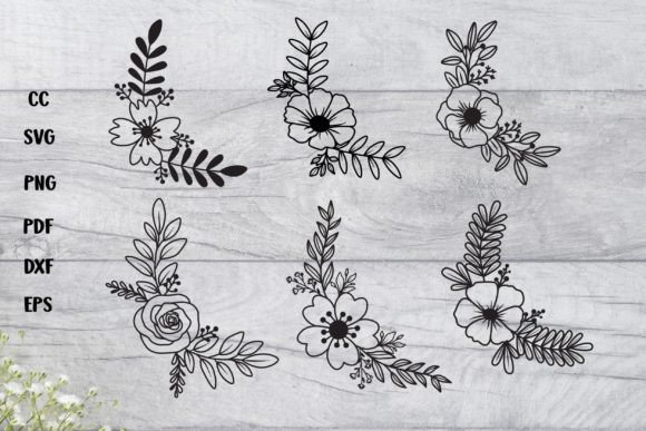 Flower Svg Floral Svg Bundle Graphics for Print Templates