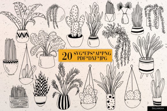 Flowers in Pots Graphics for Modern Branding