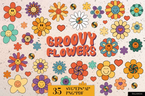 Groovy Flowers Graphics for Local Branding