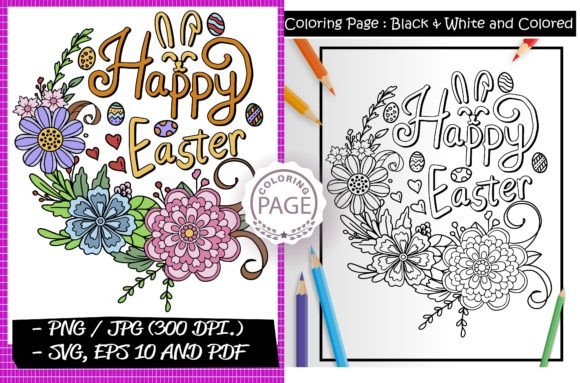 Happy Easter Day Coloring Page