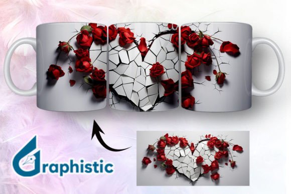 Heart Roses Valentine 3D Mug Wrap 06 Review