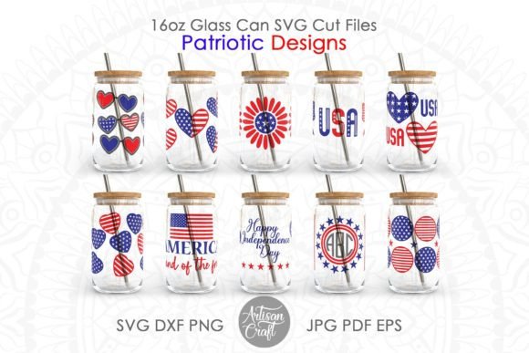 Patriotic Can Glass SVG for Graphics and Crafts