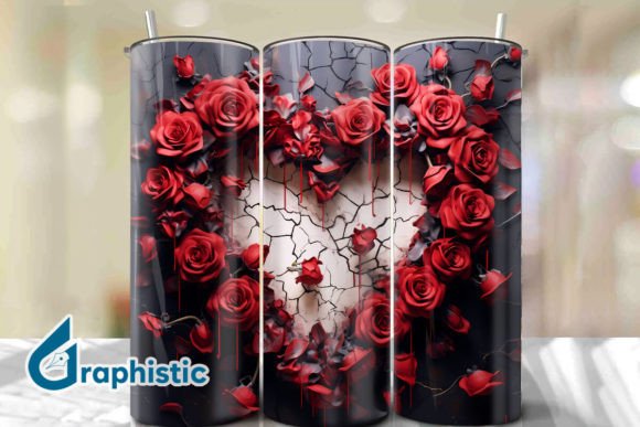 Valentine Heart Roses Tumbler Wrap 24 - A Versatile Graphic Design Asset