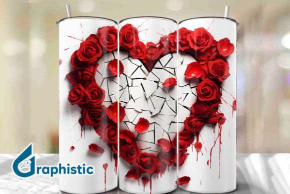 Valentine Heart Roses Tumbler Wrap 25 - A Versatile Graphic Design Asset