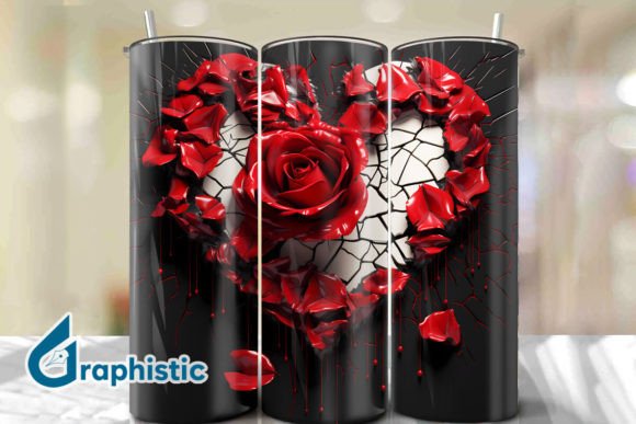 Valentine Heart Roses Tumbler Wrap 28 - A Graphic Design Asset for Local Branding