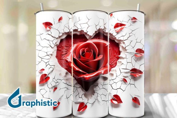 Valentine Heart Roses Tumbler Wrap 31: A Graphic Design Asset for Love and Branding