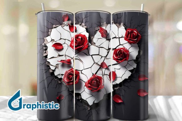 Valentine Heart Roses Tumbler Wrap 33: A Graphic Design Asset for Love and Branding