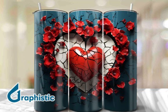 Valentine Heart Roses Tumbler Wrap 34: A Graphic Design Asset for Love and Branding