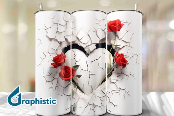 Valentine Heart Roses Tumbler Wrap 36: A Graphic Design Asset for Love and Branding